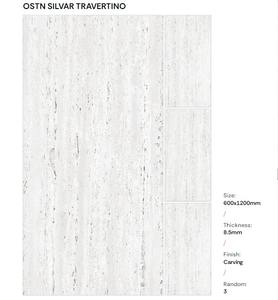 Dalles de marbre poli 600x1200mm, aspect Carrara blanc, pour revêtement mural intérieur, style italien, dalles de porcelaine polie. - Product Image 2