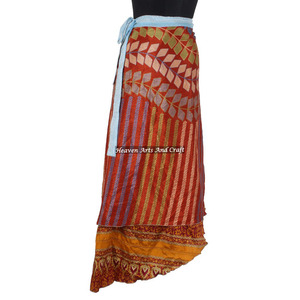 Indian Vintage Silk Sari <b>Wrap</b> <b>Skirt</b> Bohemian Magic Women New Fashion Women Summer Dress <b>Wrap</b> <b>Skirt</b> - Product Image 4