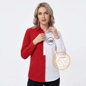 Chemise boutonnée DELTA pour femme, blanche, unie, décontractée, écologique, 100% coton respirant, 340g, col rabattu, manches raglan - Product Image 2