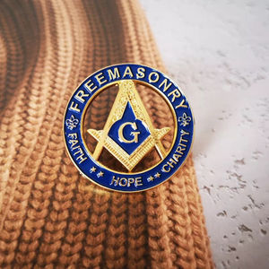 Nouvelles Épingles de Revers 3D en Émail Dur Bleu Maçonnique, Badge Franc-Maçon Espoir Foi Charité, Régalia Cérémonielle Personnalisée Modèle 2026 - Product Image 4