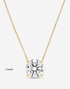 14k <b>Solid</b> <b>Gold</b> Round Lab Grown Diamond <b>Pendant</b> Necklaces Minimalist Everyday Luxury Delicate Dainty Cable Chain Charms Wholesale - Product Image 5