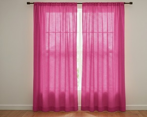 Pink Solid 100% Cotton Rod Pocket <b>Curtain</b> Dust Proof High Shading Eco-Friendly Features-Bohemian Style for Living Room - Product Image 6