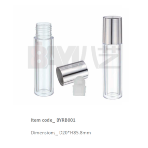 Clear Plastic <b>Roller</b> Tubes with Silver Screw Cap for Cosmetics <b>Perfume</b> Oil & Shimmer Packaging - Product Image 1