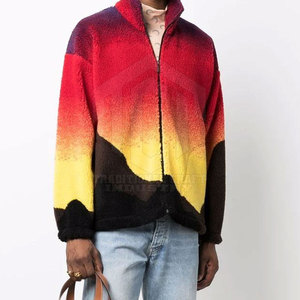 Soft Casual Winter <b>Men's</b> <b>Sherpa</b> <b>Jacket</b> with Front Logo Customized Design High Quality Breathable Knitted Fabric for Modern Wear - Product Image 2