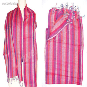 Elegante Bufanda Tejida a Mano con Diseño de Rayas, Suave, de Algodón, Ligera, Hecha a Mano por Artesanos Tradicionales, Unisex, para Invierno y Verano - Product Image 3