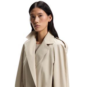 Manteau trench élégant et simple de style coréen, double boutonnage, mi-long, pour femme, idéal pour l'hiver, vente en gros. - Product Image 4