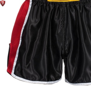 <b>Men's</b> Boxing <b>Shorts</b> Black <b>White</b> Side Stripe Canvas Mid Waist Drawstring Closure Quick Dry Smart Casual Polyester/Cotton 220g - Product Image 4