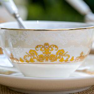 Dinara Fine Bone China Cup <b>Set</b> Vintage New (<b>Set</b> <b>6</b>)-Dishwasher Safe Tableware <b>Sets</b> <b>for</b> Tea Dinner ABS Boxed <b>for</b> Kitchen Use - Product Image 1