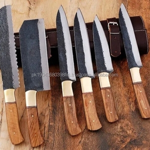 Ensemble de 6 couteaux de chef en acier Damas, manche en bois de rose, écologiques, professionnels, vente chaude, commande minimum 10 pièces - Product Image 4