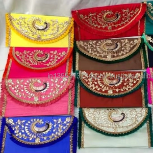 Sobres de Papel Hechos a Mano con Tela India, Hermosos Recuerdos Festivos y para Fiestas, Recuerdos de Boda, Sobres Shagun, Regalos de Boda - Product Image 4