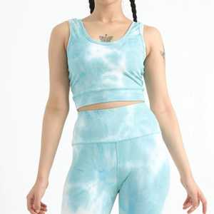 Women <b>Tie</b> <b>Dye</b> Yoga <b>Set</b> 2 Piece High Waist Leggings And Double Strap Sports Bra Workout <b>Set</b> Yoga Wear Sleeveless Yoga <b>Set</b> - Product Image 2