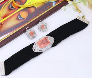 Ensemble collier et boucles d'oreilles en laiton plaqué argent de haute qualité avec zircon, pour femme, cadeau de fiançailles, pour mariage et soirée - Product Image 3