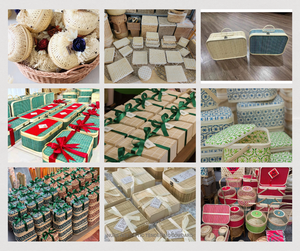 Panier cadeau en bambou durable du Vietnam: boîte-cadeau/plateau pour mariages et festivals, plusieurs tailles pour les célébrations écologiques - Product Image 4