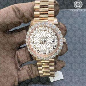 Reloj Redondo de Acero Inoxidable de Lujo Charm_Jewells, 38 mm, Analógico de Cuarzo, Esfera Hueca, Reloj de Pulsera de Moda para Mujer con Cierre Plegable - Product Image 1