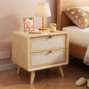 โต๊ะข้างเตียงแบบ2ลิ้นชักพร้อมดีไซน์ทันสมัยสำหรับการจัดระเบียบห้องนอน - Product Image 1