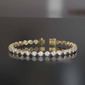 Bracelet tennis en argent 925 avec moissanite ronde sertie clos, ton blanc, bijoux fins, cadeau de mode pour femme, accessoire de poignet - Product Image 5