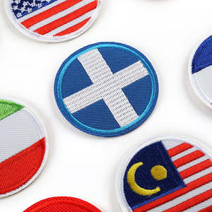 Parche Bordado Personalizado de Corea, Parche Bordado de la Bandera de Corea de Alta Calidad en Forma Redonda, Parches para Coser o Planchar - Product Image 5