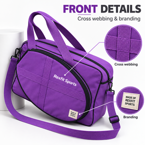 Bolsa para Raqueta de Squash con Logotipo Personalizado, Bolsillo Frontal Curvo con Cierre, Asas Superiores Dobles y Correa para el Hombro, Bolsa Personalizable - Product Image 4