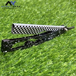 Rasoir professionnel à manche moustache en acier inoxydable avec verrou coulissant, personnalisable pour le rasage du visage et de la barbe, élégant et unique - Product Image 6