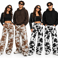 Pantalon en cuir véritable à poils, en cuir de vachette véritable, coupe large et ample, unisexe, style western streetwear, vente en gros, personnalisable OEM