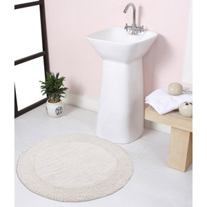 Customised 100% Cotton Tufted Border Bath <b>Mat</b> – Luxury <b>Absorbent</b> Hotel Bathroom Rug, Anti-Slip, Machine Washable Washable Quick - Product Image 3
