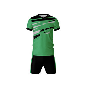 Conjunto de camiseta de fútbol azul para hombre, manga corta, cuello redondo, poliéster que absorbe la humedad, uniforme para todas las estaciones, corte regular para adultos, talla grande - Product Image 1