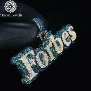 จี้ Charm_Jewells เงินแท้ 925 ประดับเพชรโมอิสซาไนต์ รูปตัวอักษร Forbes ชุบทอง 18K ฝังเพชรแบบไมโคร สไตล์ฮิปฮอป สำหรับทุกเพศ ใส่ได้ทุกวัน - Product Image 3