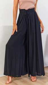 <b>Women</b> Loose Fit Wide Leg Trousers Elegant High Rise Palazzo Pants Comfortable Full Length Bottoms for Modern Fashion Style - Product Image 3