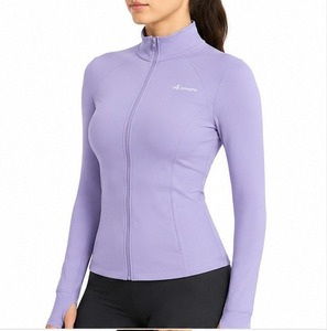 Women Yoga <b>Jacket</b> <b>Lightweight</b> Full Zip Athletic Sports <b>Jacket</b> with Thumb Holes Stretch Fabric for <b>Running</b> Gym Women Yoga <b>Jacket</b> - Product Image 6