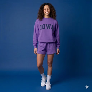 High quality stylish winter women mockneck and shorts <b>set</b> soft fleece cotton breathable cozy lounge wear relaxed fit - Product Image 1