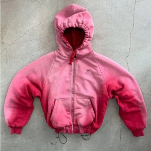 <b>Pink</b> Fleece Zip Up Hoodie Oversized Cropped Hooded <b>Sweatshirt</b> Drawstring Waist Pullover for Autumn Casual Wear - Product Image 4