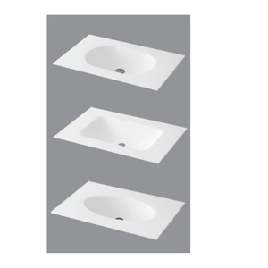 Lavabo de Baño Rectangular de Mármol para Montar en Encimera, Mueble de Madera, Diseño Moderno, Acabado Dorado, Fácil de Limpiar - Product Image 1
