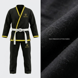 100% Cotton High Quality Judo Gi Uniform BJJ Brazilian Jiu Jitsu Suit Polyester Cotton Unisex Black Martial Arts Training Wear - Product Image 2
