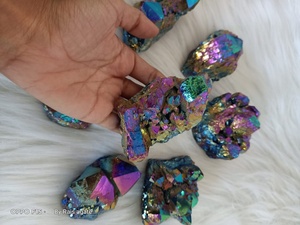 Amas de cristal de quartz en titane, cristal de guérison naturel de haute qualité, décoration de la maison - Product Image 3