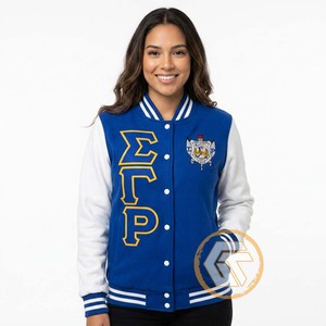 Veste universitaire personnalisée en laine brodée Sigma Gamma Rho, respirante, 100 % imperméable pour l'hiver - Product Image 1