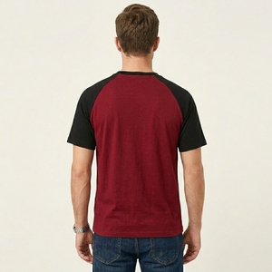 Custom Logo Wholesale T <b>Shirt</b> Raglan Sleeve Casual <b>Patchwork</b> Crew Neck T-<b>shirt</b> White Cotton Blank Color Block T <b>Shirt</b> for Men - Product Image 3