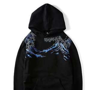 Sudaderas con capucha ligeras de algodón 100% para hombre, cómodas, de talla grande, impresión Digital personalizada, personalización OEM para invierno, teñido liso - Product Image 4