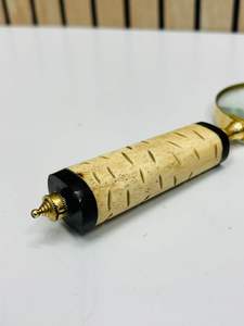 Loupe de poche en laiton de 2,5 pouces avec manche en os naturel |   Loupe d'inspection optique - Product Image 4