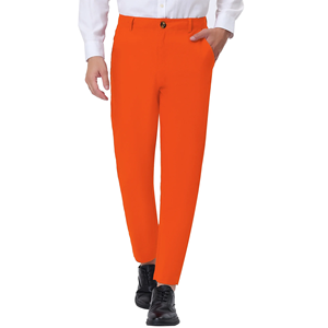 Pantalones Chinos de Color Rojo Ecológicos, Último Diseño, Elegantes, para Hombre, de Color Sólido, Corte Ajustado, Casuales, Elegantes, de Algodón Suave - Product Image 3