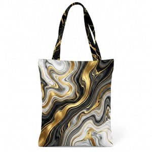Abstract Alcohol Ink Pattern Heat Transfer Tote <b>Bag</b> Polyester Fabric Blank Market Shoulder <b>Bags</b> - Product Image 6