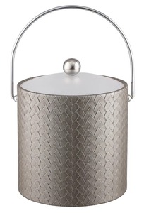 Cubeta para Hielo de Acero Inoxidable con Soporte y Asas, Enfriador de Bebidas Redondo Moderno - Product Image 4