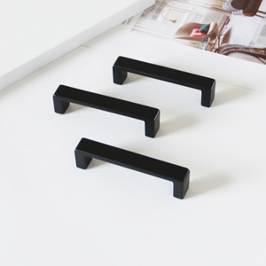 High Strength Matte <b>Black</b> Zinc Alloy Handle Square Arch Pull for Kitchen Cabinet Bathroom Drawer Bedroom Nightstands - Product Image 3