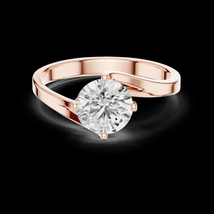 Anillo de compromiso con diamante redondo de 1 quilate cultivado en laboratorio, certificado por IGI, oro amarillo de 14 quilates, chapado en rodio, joyería de lujo para aniversario y fiestas. - Product Image 1