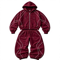 Survêtement d'hiver 100 % coton pour hommes, impression en relief, streetwear, marque privée, faible MOQ, USA, vente en gros OEM