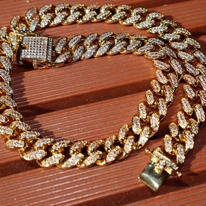 Collar de Plata de Ley 925 de 15 mm para Hombre, con Engaste de Puntas, Estilo Miami Iced Out, Cadena Cubana, con Moissanita VVS Baguette - Product Image 3