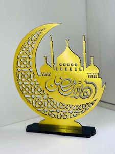 Centro de mesa tradicional de metal con diseño de luna creciente y estrella para la decoración del hogar en la celebración del Eid. - Product Image 3