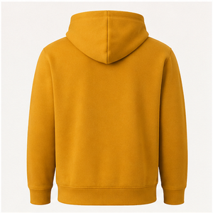 Sudadera con Capucha Clásica para Hombre, Color Mostaza Dorado, Personalizable, con Cordón Tonal y Bolsillo Canguro, MHOOD-0021 - Product Image 3