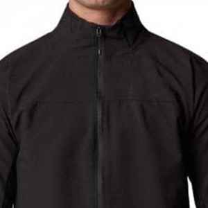 Veste en polaire noire pour homme, fermeture éclair, col montant, couleur unie, coupe-vent, polyester, coupe classique, pour l'automne - Product Image 3