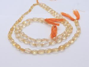 ลูกปัดซิทรินทรงรีเหลี่ยมเพชรพลอย ขนาด 5x7-7x11 มม. สีเหลือง ลูกปัดพลอยซิทรินธรรมชาติ 13 นิ้ว ลูกปัดซิทรินทรงรี - Product Image 2