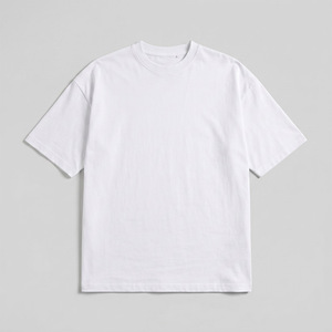 Camiseta de Algodón Blanca de Alta Calidad para Hombre, Estilo Urbano, Hombros Caídos, Personalizable con Logotipo, Tejido Grueso - Product Image 4